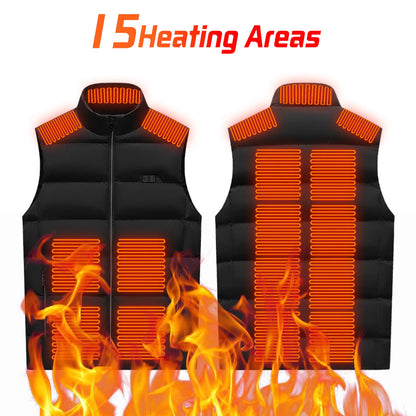 Electric Heated Vest 21 Heating Areas Full Body Warm USB Power Bank 3 Levels Windproof  Winter Motorcycle Skiing Coat Men Women