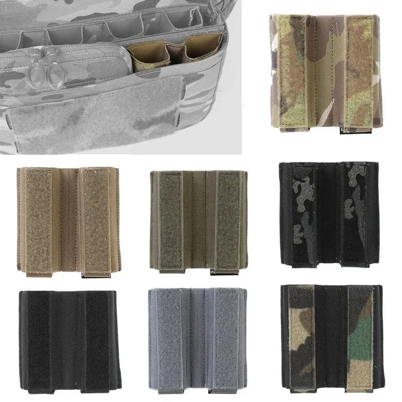 Built-In Elastic Inseert 9mm Double Magazine Pouch Bag Turnover- Double Pistol AIRSOFT 9MM MAG Tactical Vest Dope Chest Hanging