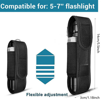 Tactical Flashlight Holster Outdoor Hunting Climbing Molle Pouch Men's Belt Bag LED Torch Case Edc Tool Holder Fanny Pack