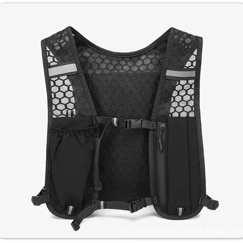 Reflective Hydration Running Vest Lightweight Chest Pack with Phone Holder for Water Bottle