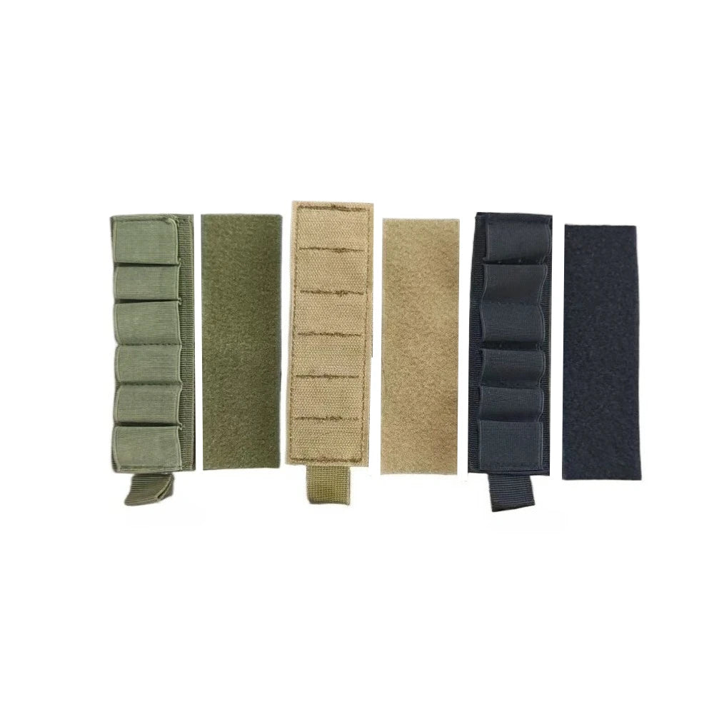 Tactical Hunting 6 Rounds Shell Holder Shotshell Insert Card Strip Hook Loop Adhesive Back For 12 Gauge