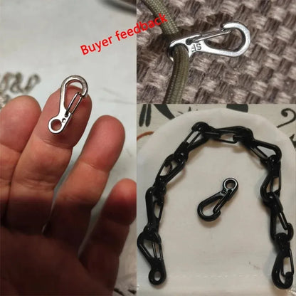 20Pcs Mini Carabiners Set Outdoor EDC Rope Spring Clasps Keychain Camping Hooks Paracord Clips Tactical Survival Buckle