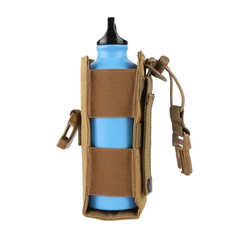 1Pc Tactical Water Bottle Bag Molle Nylon Kettle Pouch Waist Pouch for Outdoor Hunting Hiking Cycling Khaki Green Black