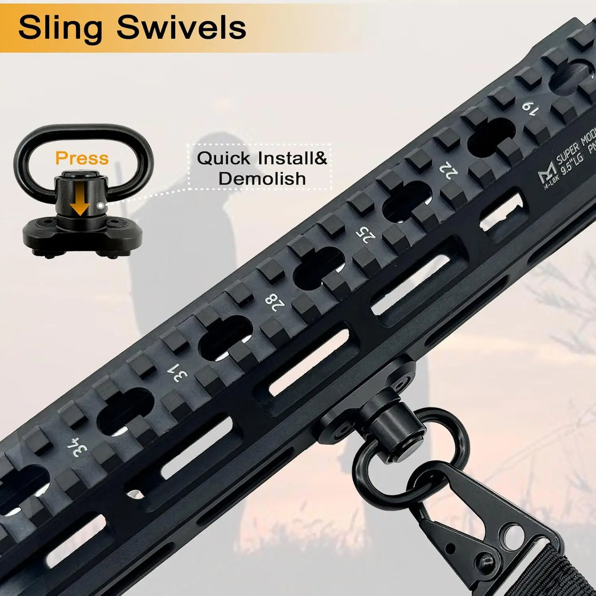 2 Point QD Rifle Sling with Length Adjuster Multi-Mission Sling Strap Outdoor Sport Tactical  AR AK Rifle Universal Gun QD sling