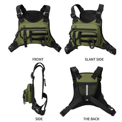 Outdoor Sports Chest Bag Vest Men Women Backpack Multi Pocket Travel Work Front Rig Fanny Pack Running Cycling Tactical EDC Bag