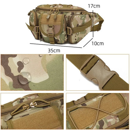 Outdoor Sports Waterproof Waist Bag Camping Multifunctional Men's Fishing Waist Bag Camouflage Backpack