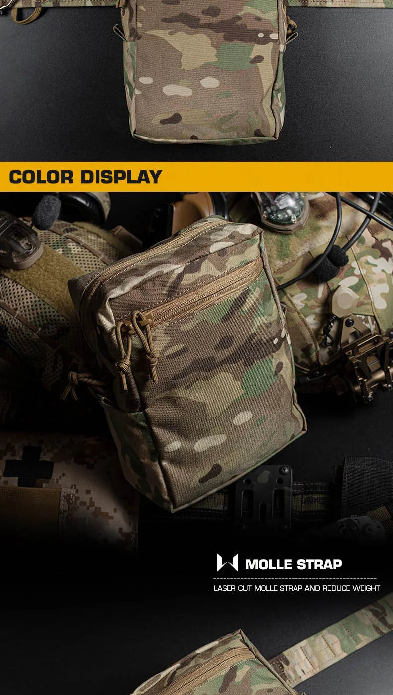 GP Tactical MOLLE Pouch Tall General-Purpose Utility Pack Laser Cut Night Vision Goggles Storage Back Panel Hunting Accessories