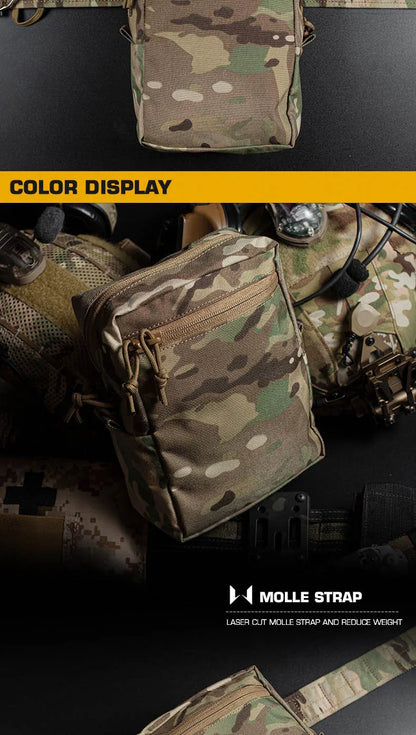 GP Tactical MOLLE Pouch Tall General-Purpose Utility Pack Laser Cut Night Vision Goggles Storage Back Panel Hunting Accessories