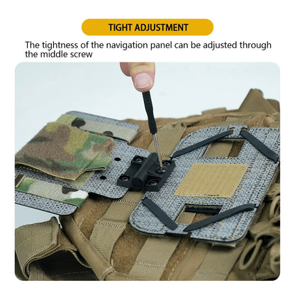 BOOIU Carbon Fiber MOLLE Foldable Navigation Board Tactical Vest Chest Phone Holder Mount Airsoft Hunting Outdoor Gear
