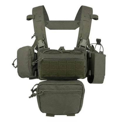 YAKEDA Tactical Vest Chest Rig: Durable 1000D Polyester with 5.56/7.62 Mag, Pistol Holder, Wing Pouch, and Molle Dangler Pouch