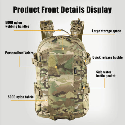 VOTAGOO Roaring Cricket 20L Backpack Waterproof Outdoor Leisure Commuter Functional Mountaineering Camouflage Tactical Backpack