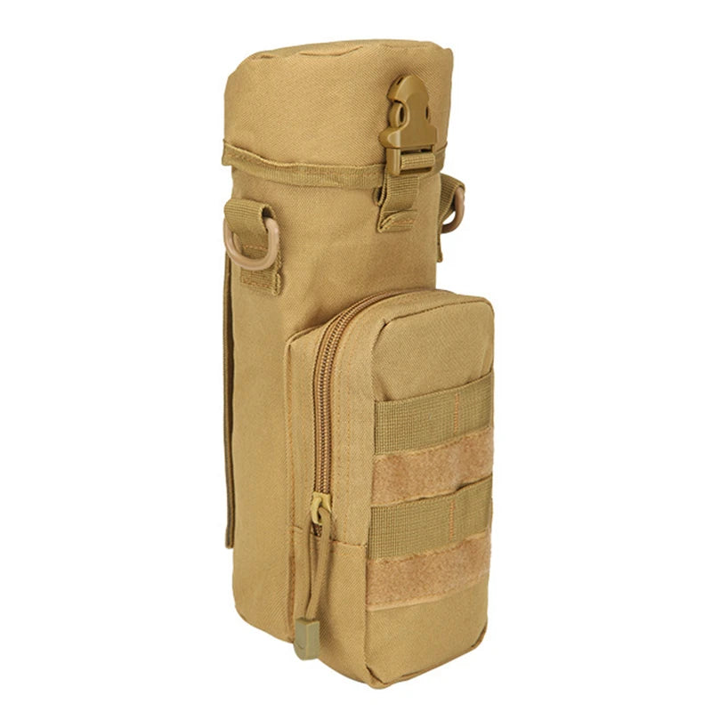 Tactical Molle Water Bottle Pouch Nylon Outdoor Sport Travel Kettle Bag with Shoulder Strap