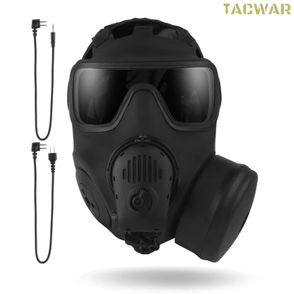 Dummy FM-53 Gas Mask Model with Microphone & Fan Filter, Non Antivirus Function Full Face Protective Mask Airsoft Cosplay