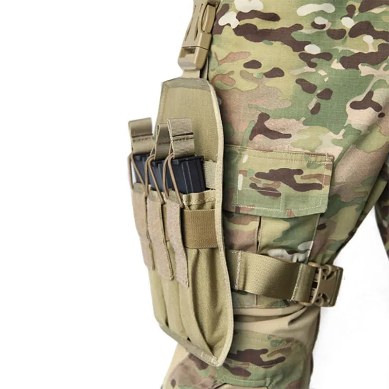 Emersongear MP7 Triple Leg Mag Pouch Thigh Magazine Bag Hunting Buckle Clip Holder Carrier 9mm For MP5 / KRISS Camping EM6055