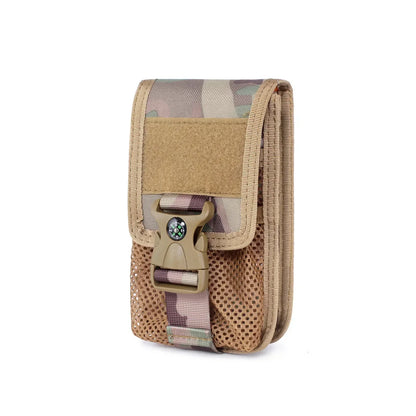 Molle Double-layer Phone Pouch Compass Card Holder Wallet Outdoor Camping Hiking Hunting Accessories EDC Tool Waist Pack Bag