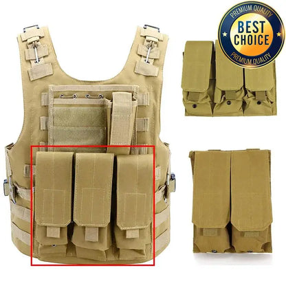 Tactical Molle 5.56mm Magazine Pouch for M4 AR15 CS Rifle Double Triple Mag CS Game Paintball Hunting Accessories Pack