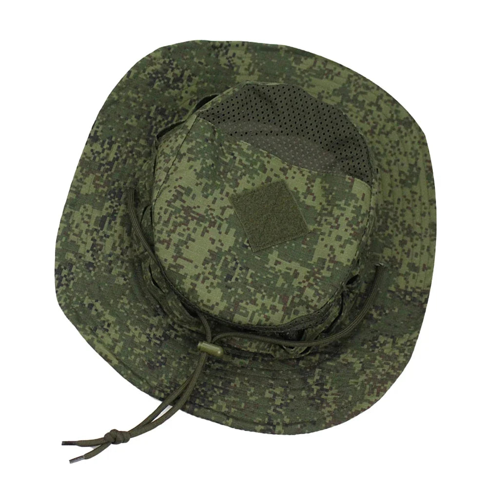 Camo Outdoor Enthusiasts Square Pocket Bonnie Cap Outdoor Bucket Benny Hats Fishing Hiking Outdoor Sun Caps