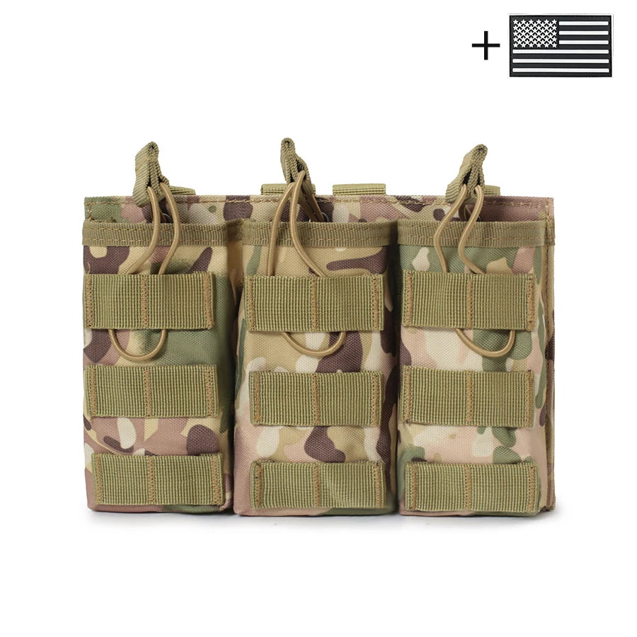 Triple bag Molle bag made of Oxford cloth material, durable and suitable for outdoor and vest mounting