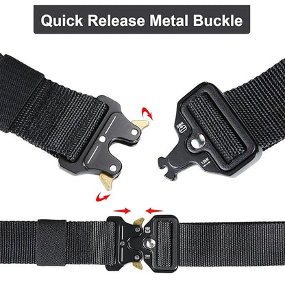 Men's Hunting Belt Quick Release Alloy Buckle Outdoor Sports Hiking Camping Belt Durable Waist Belt for Adventure Activities