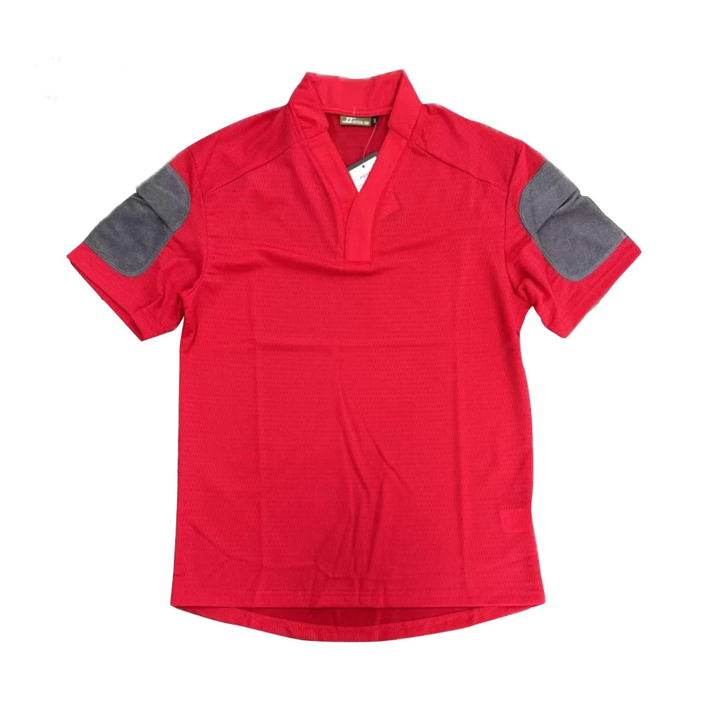 Tactical  Summer Outdoor Quick Dry Tactical Combat T-shirt Short Sleeve V-Neck Training Top for Men
