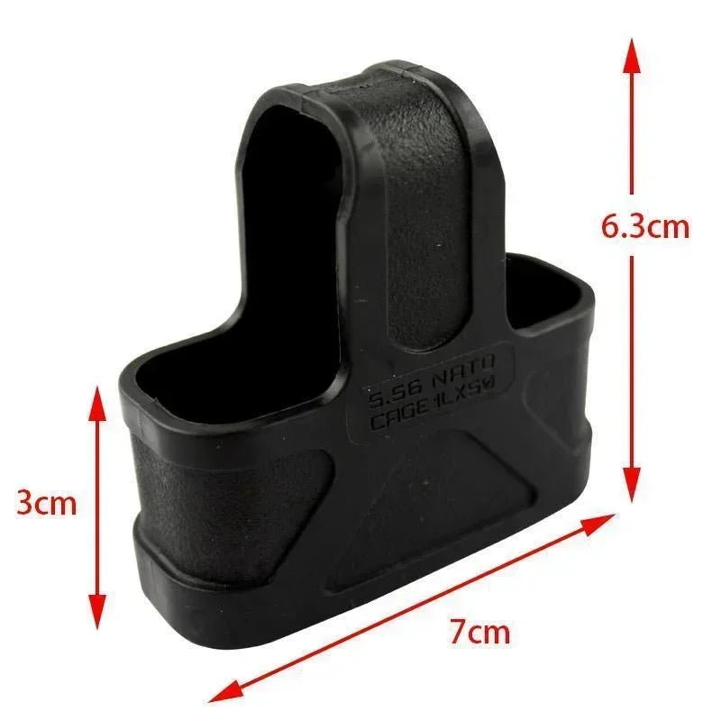 6pcs Tactical 5.56 Fast Magazine Rubber Holster Mag Pull Assist Cage Loops NATO Skull M16 AR15 Paintball Airsoft Gun Accessories