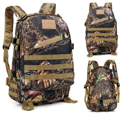 Large Capacity Tactical Camouflage Backpack, Waterproof, Biomimic Molle, Hunting, Mountain Climbing, Fishing, Hiking, 40L