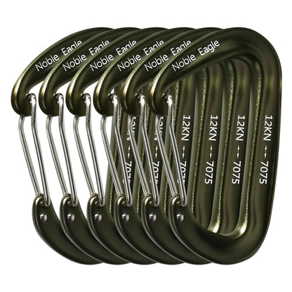 6PCS 12kN Tactical Carabiners Clips Set Heavy Duty Non-Locking Belt Hook For Bags Outdoor Hammock Climbing Accessories