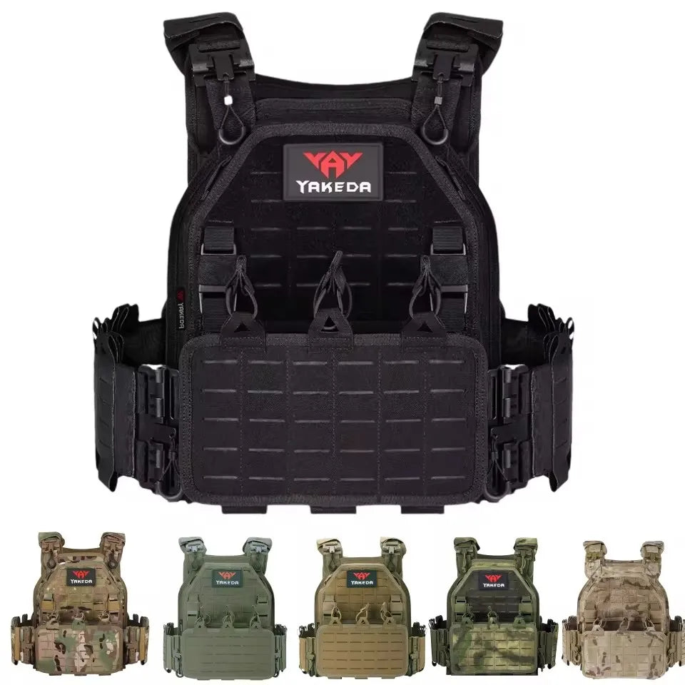 YAKEDA Tactical Vest 6094 Fast Detachable Light Laser Cut Outdoor Hunting Black Gear Carry Vest of High Quality