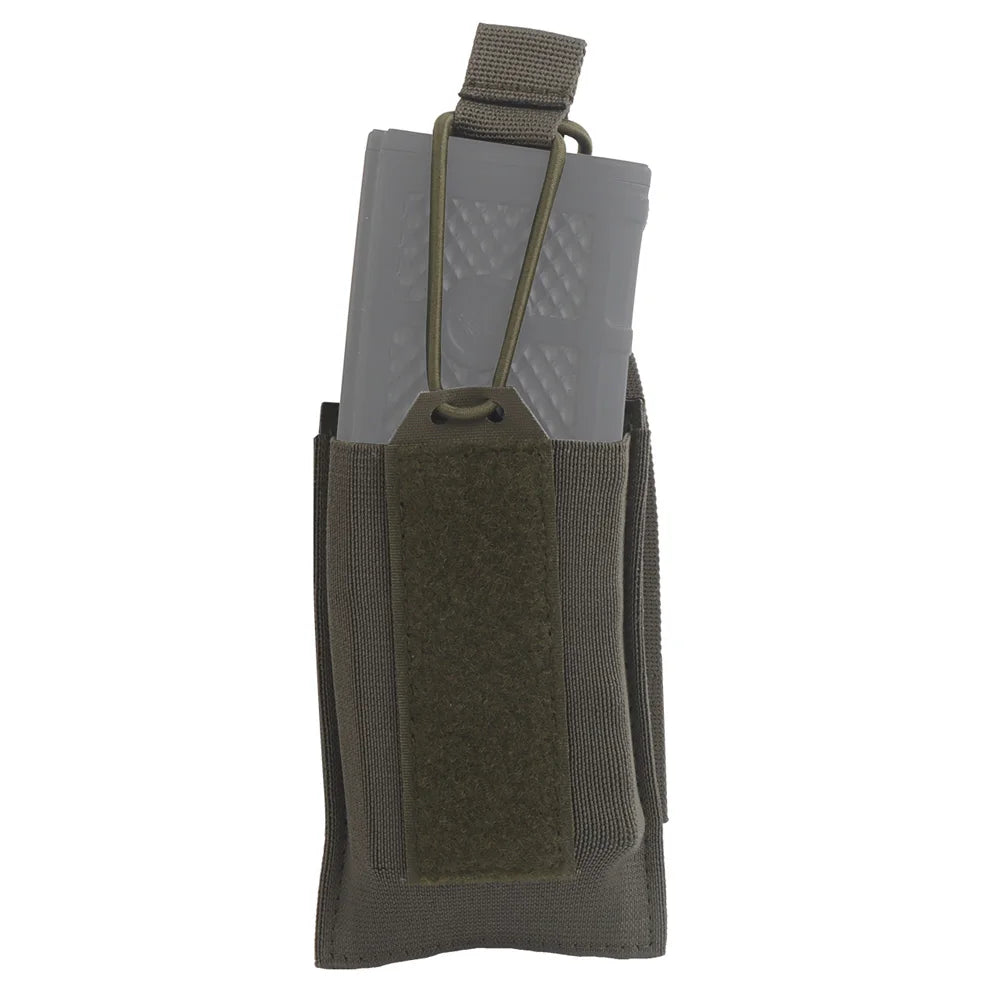 SP Elastic Single Triple Molle Mag Holster Compatible with AR 5.56 Magazine Vest Airsoft Front Panel Expansion Second Layer Bag