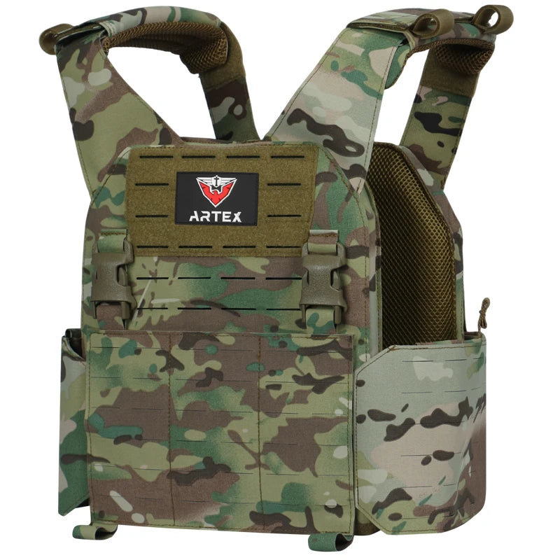 Modular Tactical Training Vest with PALS System - Adjustable Straps Quick-Release Buckle for Hunting Low-Profile Vest