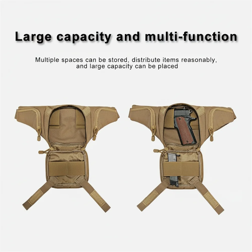 Tactical Pistol Gun Storage Bag Waist Fanny Pack Concealed Carry Anti-Theft Hidden Gun Holster Bag EDC Tool Pouch for Hunting