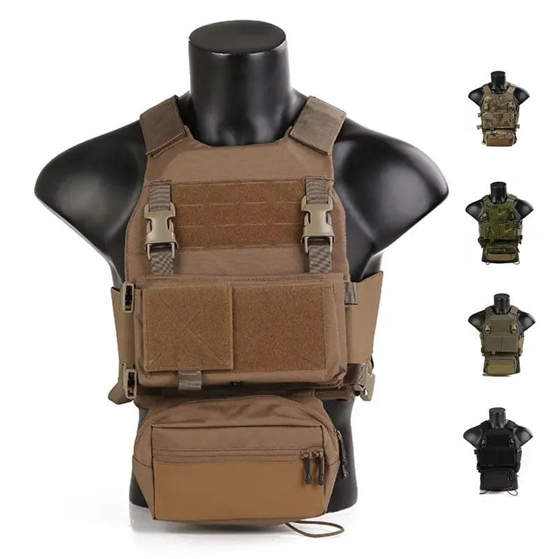 Emersongear Tactical For FCS Style VEST W/MK Chest Rig Set Body Armor Chest Rig Airsoft Hunting Vest Camping Hiking EM7407