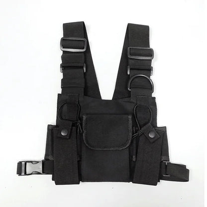 Tactical Vest Man Military Chest Rig Pack Pouch Holster Walkie Talkie Radio Waist Pack Tactical Harness Travel Adjustable Vest