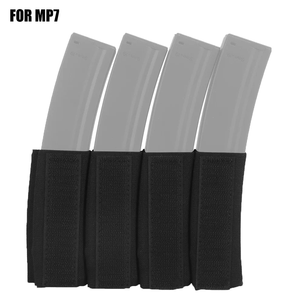 MK Tactical Chest Rig Accessories MP5 MP7 Quadruple Magazine Insert Pouch Militar Hunting Vest Built-in Elastic Magazine Holder