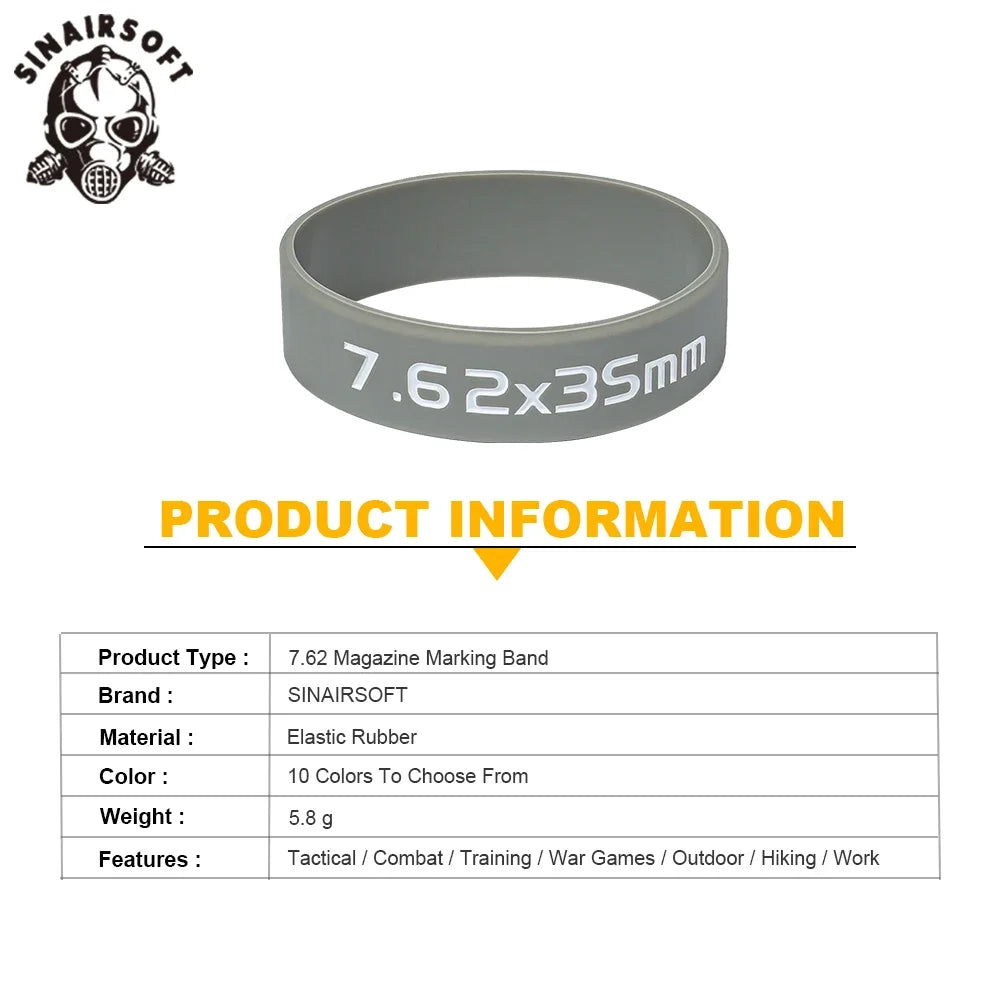 Tactical Magazine Marking Band Airsoft Rifle Elastic Mag Rubber Ring For 7.62MM Nato 300 ACC BLK Airsoft Rifle Hunting