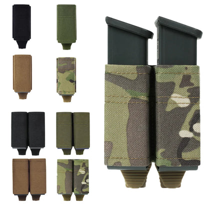 FAST 9MM Pistol Single/Double Magazine Pouch MOLLE Mag Pouch with Quick Release Kydex Insert for  M9 P226 HK USP