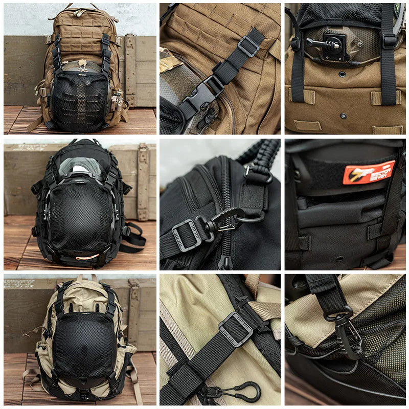 Tactical Backpack Helmet Net Cover Multi-Purpose Molle Storage Tactical Carrying Pouch for Sports Hunting Shooting Combat Helmet