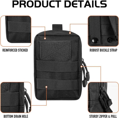 Outdoor Molle Pouch Waist Bag Utility EDC Tool Pack Phone Holder Case Working Hiking Camping Hunting Accessories Organizer Bags