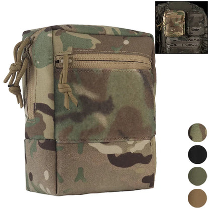 Large Capacity Extended Height MOLLE Pouch Fabric Fastener Design Belt Vest and Gear Panel Mount Outdoor Equipment Storage