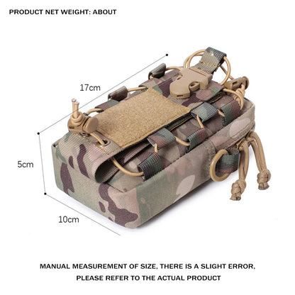 Molle system water bottle bag outdoor sports mobile phone holder camping hiking organizer waist bag