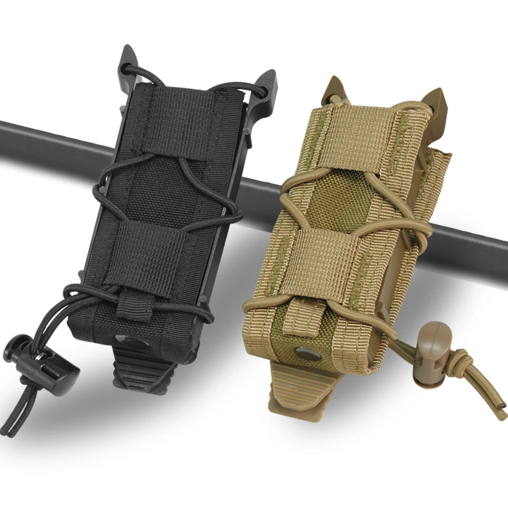 Tactical Magazine Pouch Single Mag Holster Molle Flashlight Pouches Torch Holder 9MM Pistol Magazine Pouch EDC Waist Bag
