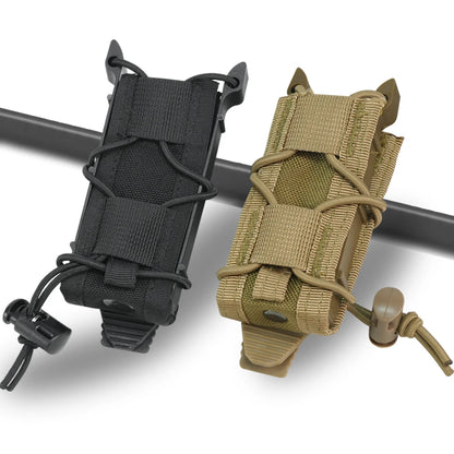 Tactical Magazine Pouch Single Mag Holster Molle Flashlight Pouches Torch Holder 9MM Pistol Magazine Pouch EDC Waist Bag