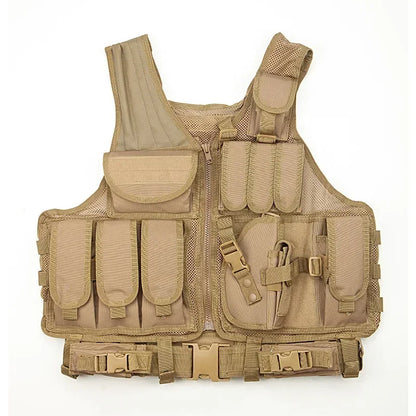 Tactical Breathable Vest SWAT Protective Police Armor Vests  Airsoft Paintball Combat Mens Adjustable Outdoor CS Training Jacket