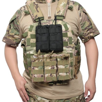 MOLLE M4 M16 Double Magazine Pouch Open Top Hunting Accessories EDC Waist Bag AR AK Rifle Mag Holder Vest Pouches