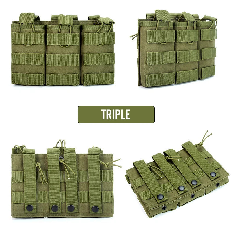 1000D Tactical Magazine Pouch Double/Triple/Quadruple Mag Pouch Airsoft Ak 5.56mm M4 Ar Rifle Hunting Accessories