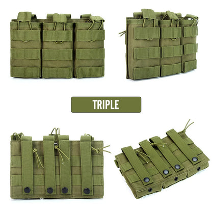 1000D Tactical Magazine Pouch Double/Triple/Quadruple Mag Pouch Airsoft Ak 5.56mm M4 Ar Rifle Hunting Accessories