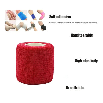 1/3/6/20PCS Sports Self Adhesive Bandages Anti-slip Red Elasticn Athletic Nonwove Waterproof Elastic  Wrist Ankle Bandages