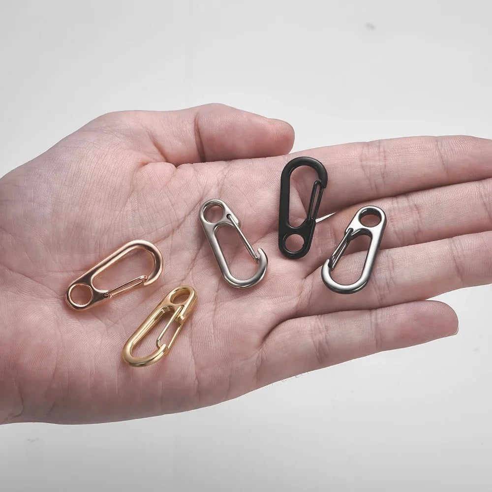 10pcs Mini Carabiner Set Outdoor Rope Clip Camping Paracord Accessories Knapsack Hanging Buckle  Daily DIY Keychain