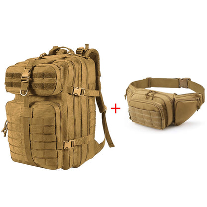 Large capacity backpack+multifunctional waist pack, can be used separately or combined for partition storage