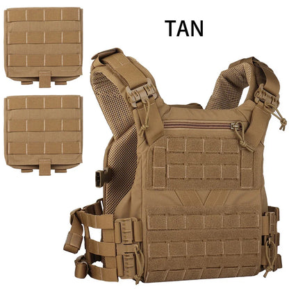 Poseidon Defense Top Grade DP Plate Carrier 3.0 Quick-Release Molle Vest Adjustable Sizing (S/M/L/XL) With 2Pcs Side Pocket